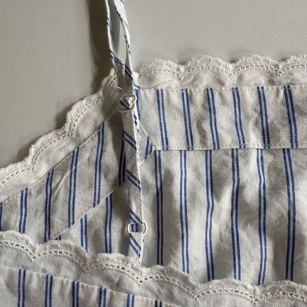 NWOT Auden Striped Blue and White Spaghetti Adjustable Straps Tank Top Summer - Picture 9 of 11